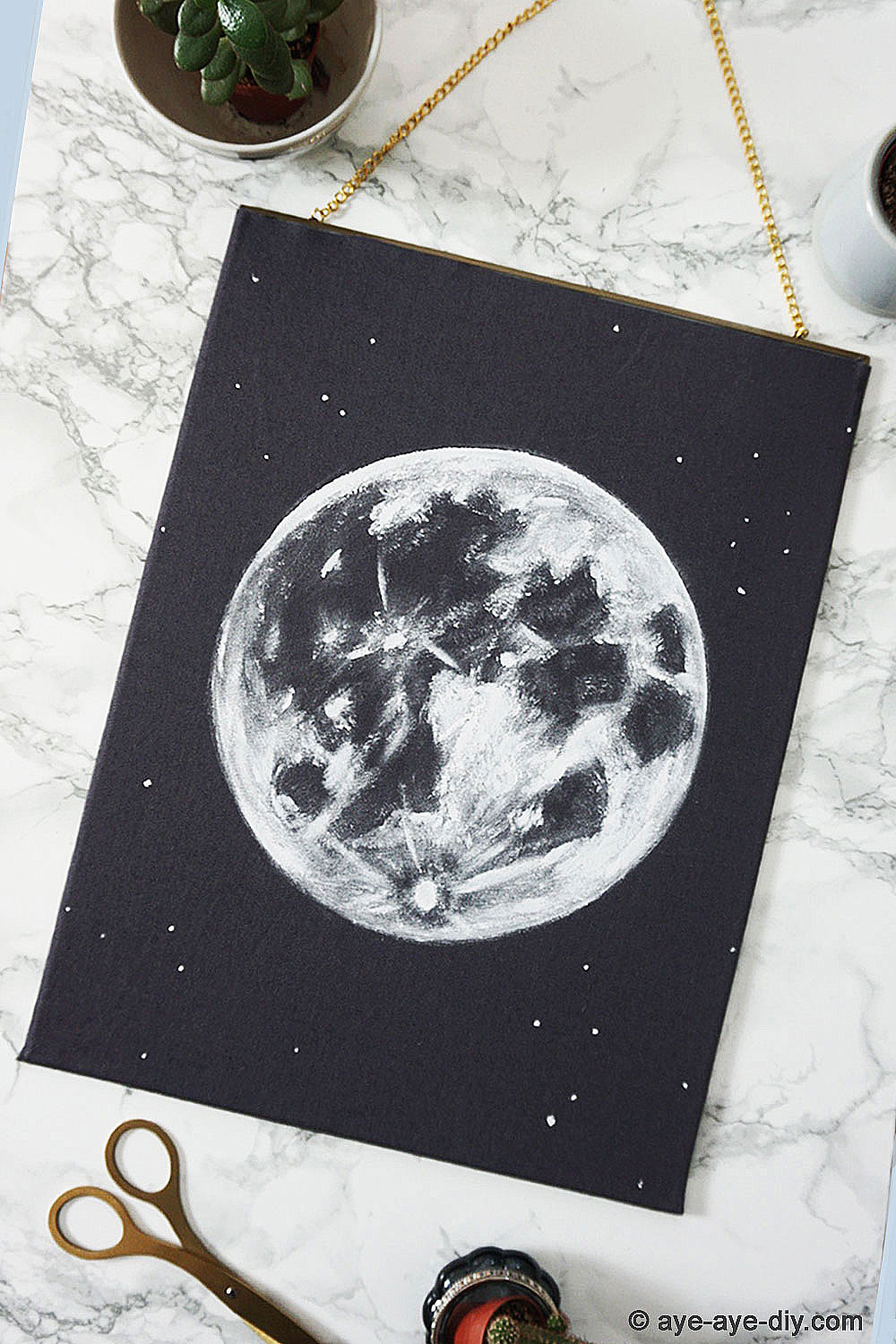 DIY Mond Bild – Wandbild “Moon” selber machen