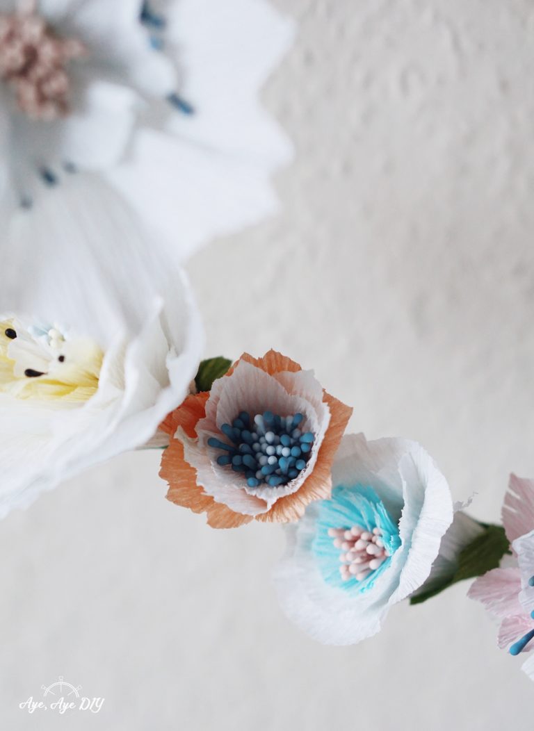 Papierblumen basteln: Einfache Anleitung mit Vorlagen - Aye, Aye DIY