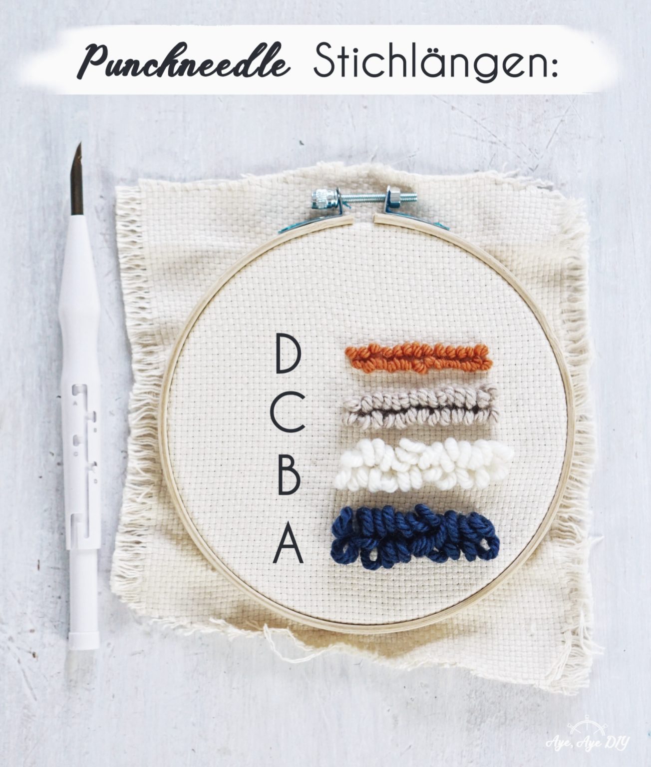 Punch Needle Anleitung mit Tipps zu Nadel, Stoff & Wolle