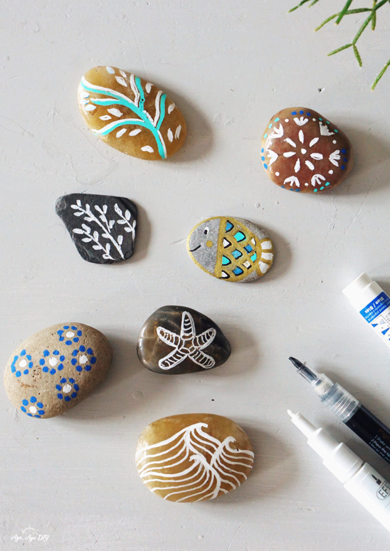  8 einfache Ideen zum Steine bemalen - Aye, Aye DIY Motiv 