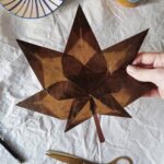 DIY Origami Herbstblatt falten aus Transparentpapier